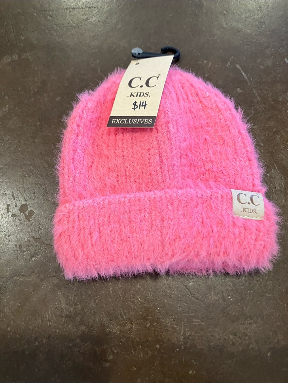 C.C Kids Hot Pink Fuzzy Pom-Free Beanie